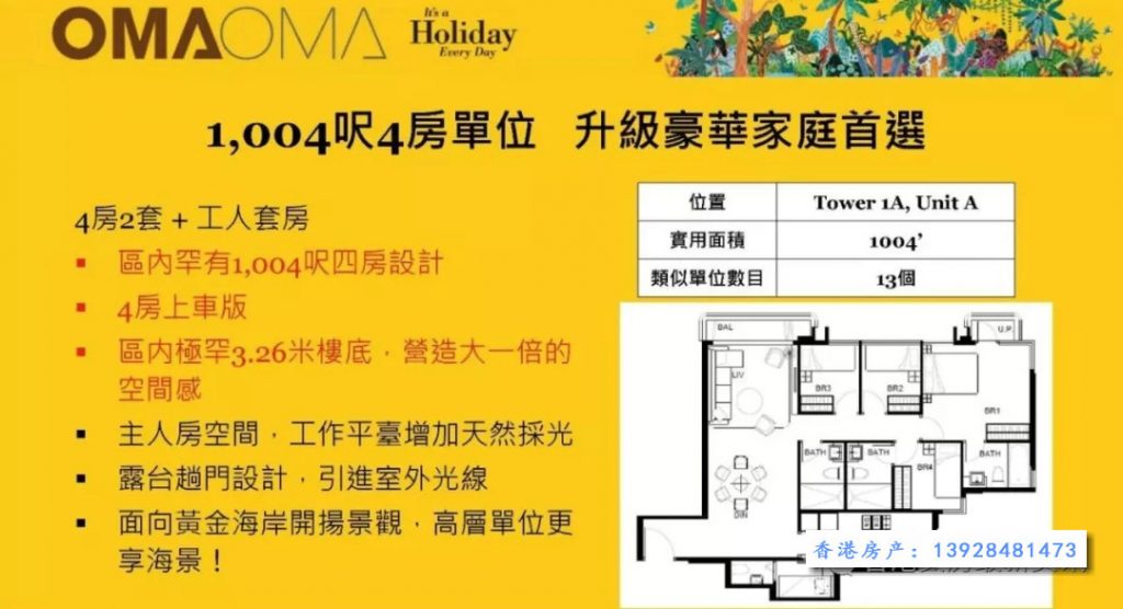 香港oma oma四房户型图 (1)