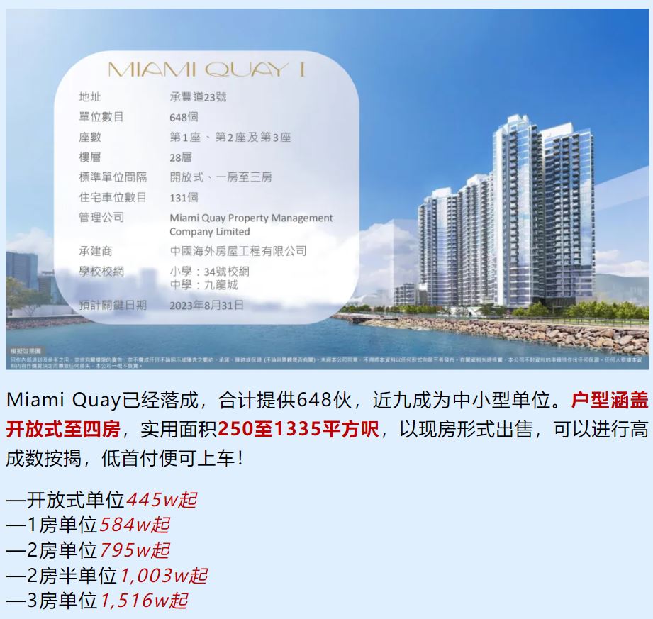 香港新楼盘启德一手房MIAMI QUAY投资客买三套  第1张